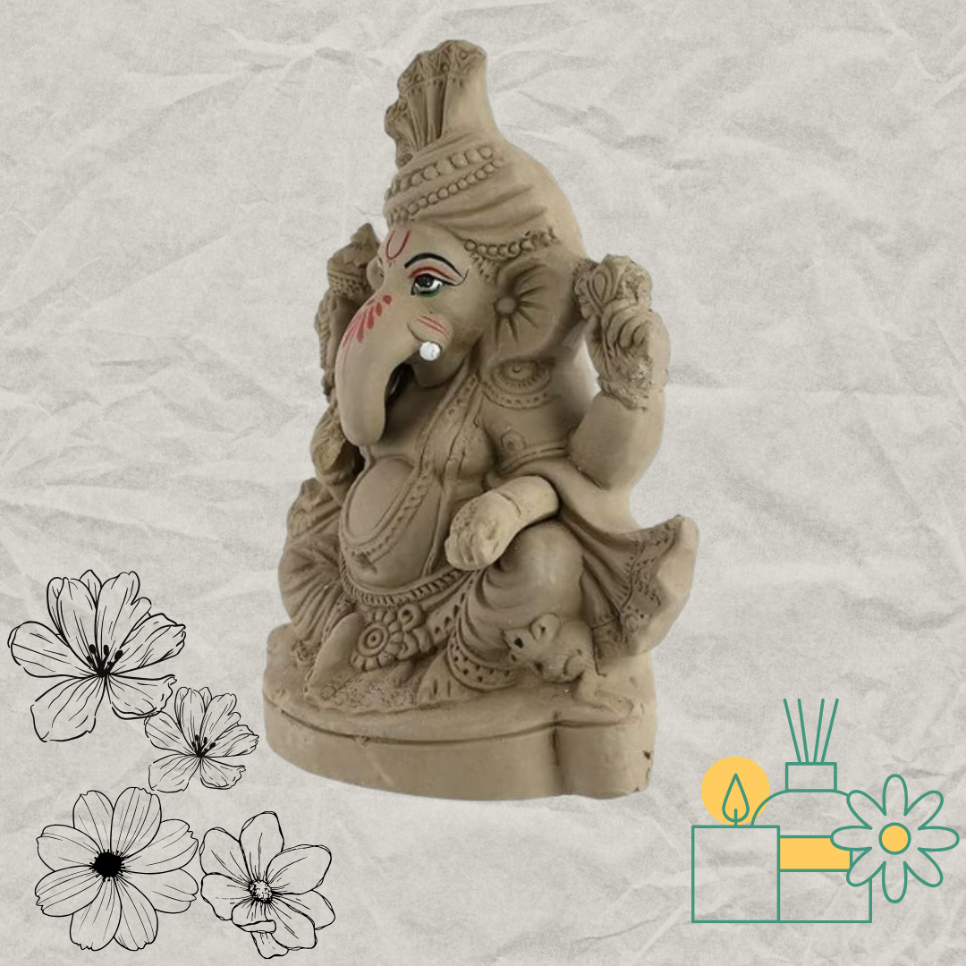 Mitti Ganesh Idol (Natural, Eco Friendly)