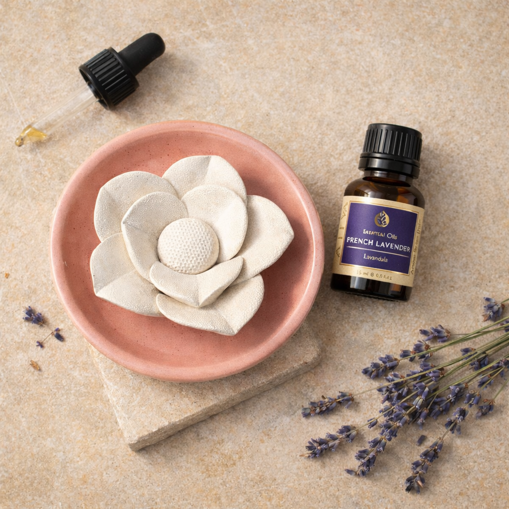 Aroma oil Flower Diffuser (Ceramic | Non- heating | Handmade)