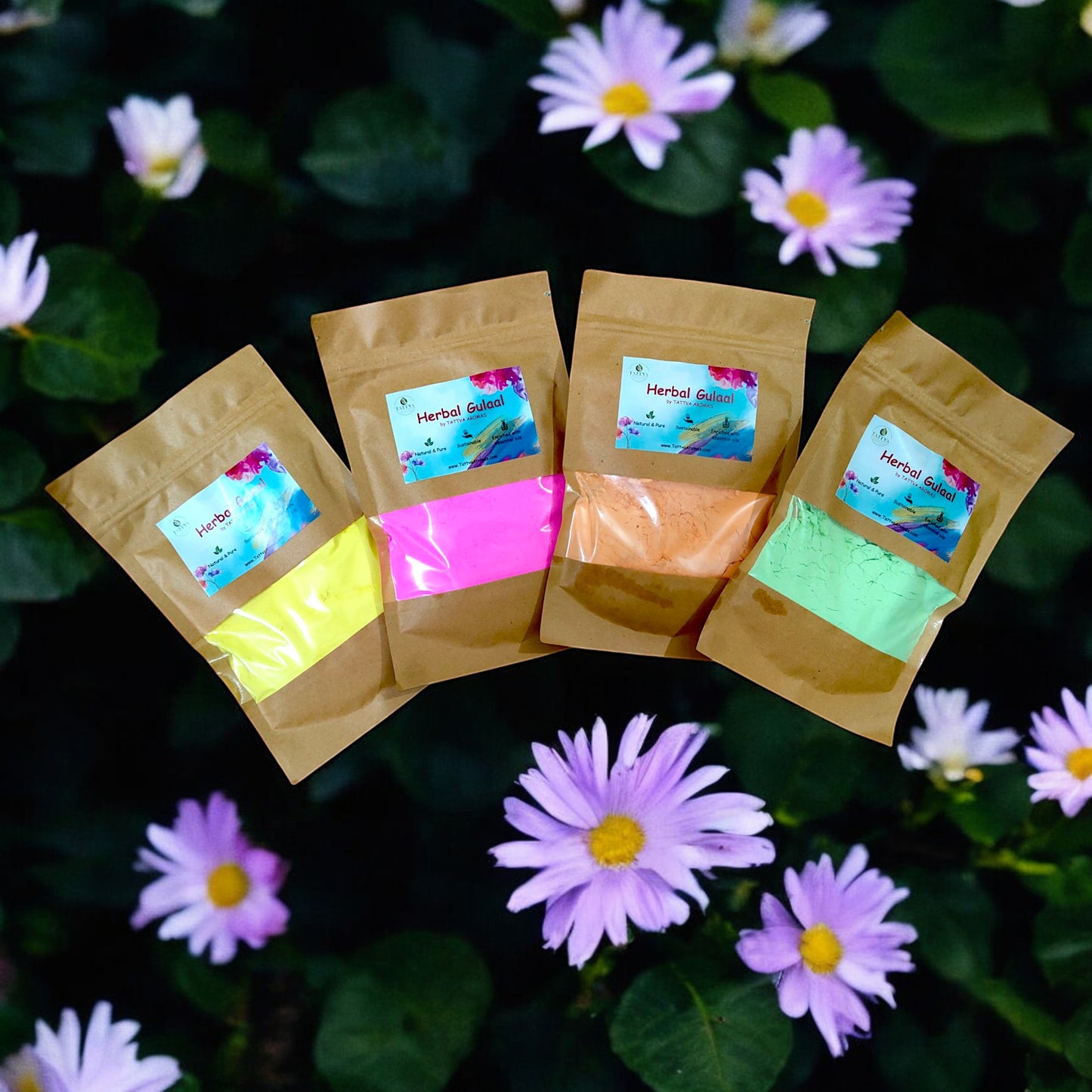 Herbal Gulaal (Natural | Safe | Biodegradable| Pack of 4 colors)