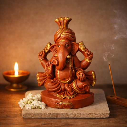 Terracota Mitti Ganesh Idol (Eco Friendly)