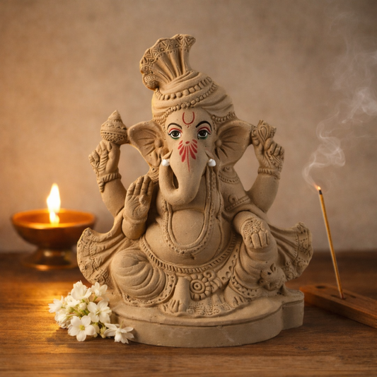 Mitti Ganesh Idol (Natural, Eco Friendly)