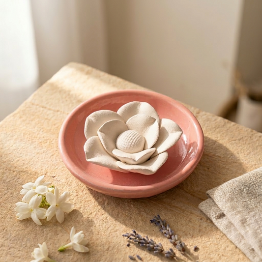 Aroma oil Flower Diffuser (Ceramic | Non- heating | Handmade)