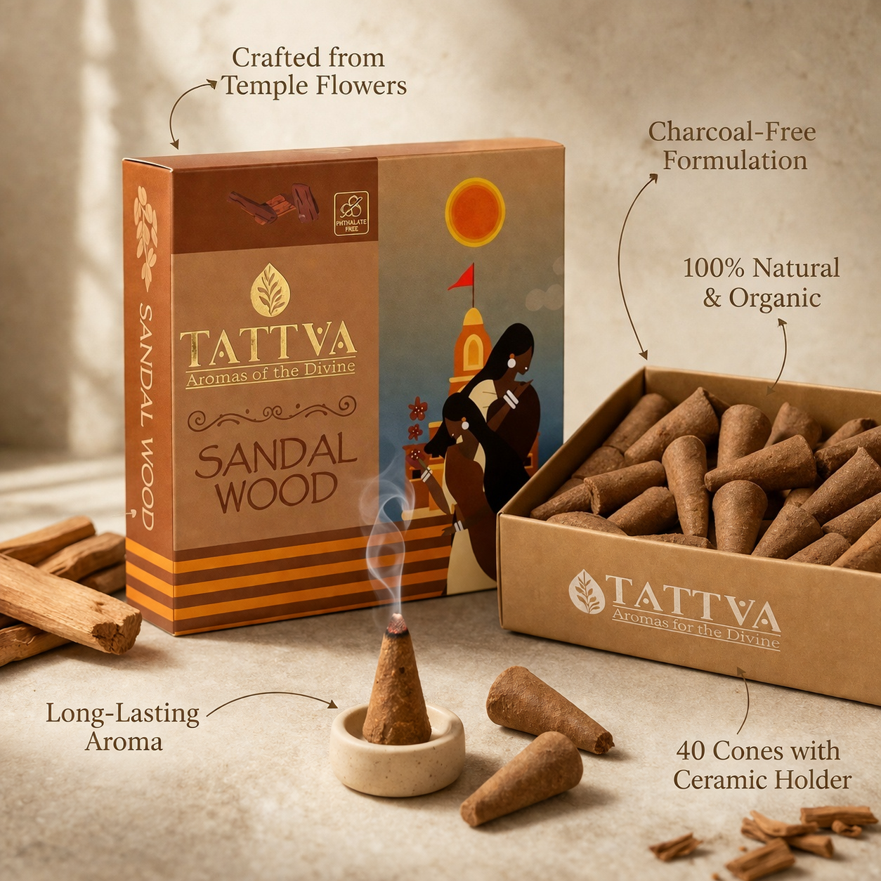 TATTVA Sandalwood Dhoop Cones